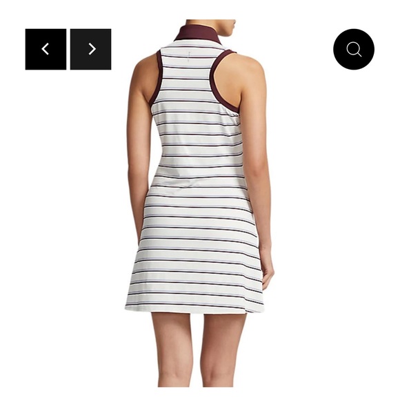 NWT RLX Ralph Lauren Women Striped Sleeveless Zip Airflow Polo Golf Dress Size S - Picture 2 of 13